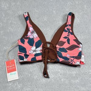 Maaji Marble Bikini Top Womens Size Small Multicolored Floral Reversible NWT